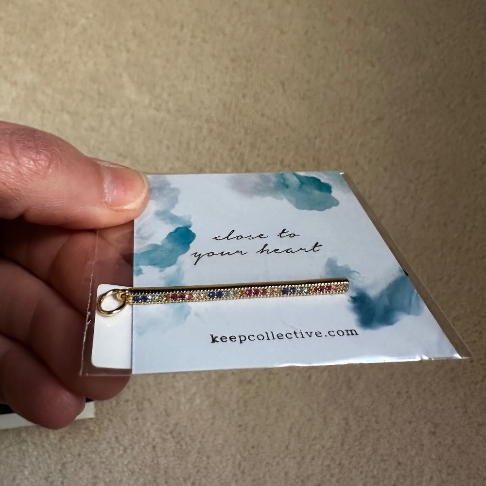 Keep Collective Rainbow Pave Bar Charm